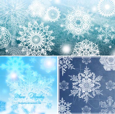 Snowflakes Photoshop Brushes Pack nicegfx.com