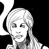 Woman Smoking, quick digital sketch.