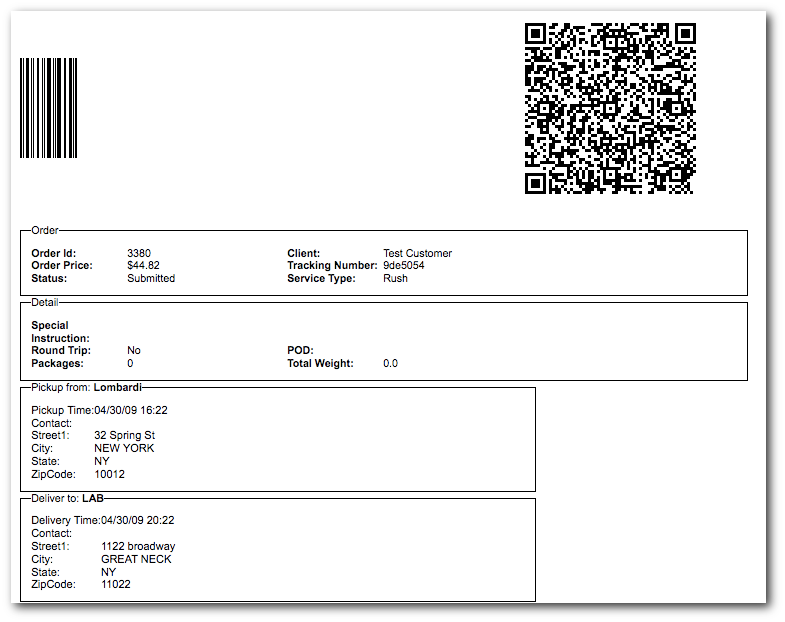 Courier software order with Barcode