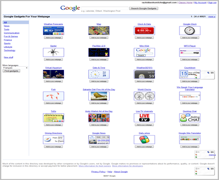 Google gadgets