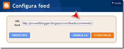 configura feed commenti configura feed commenti