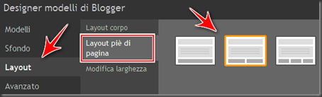 come modificare layout footer blogger