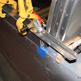 Aligning canopy frame components, left side.