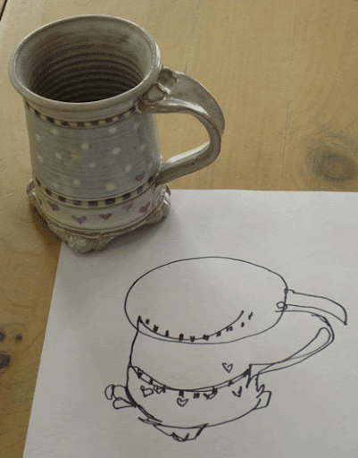 blind contour coffee cup