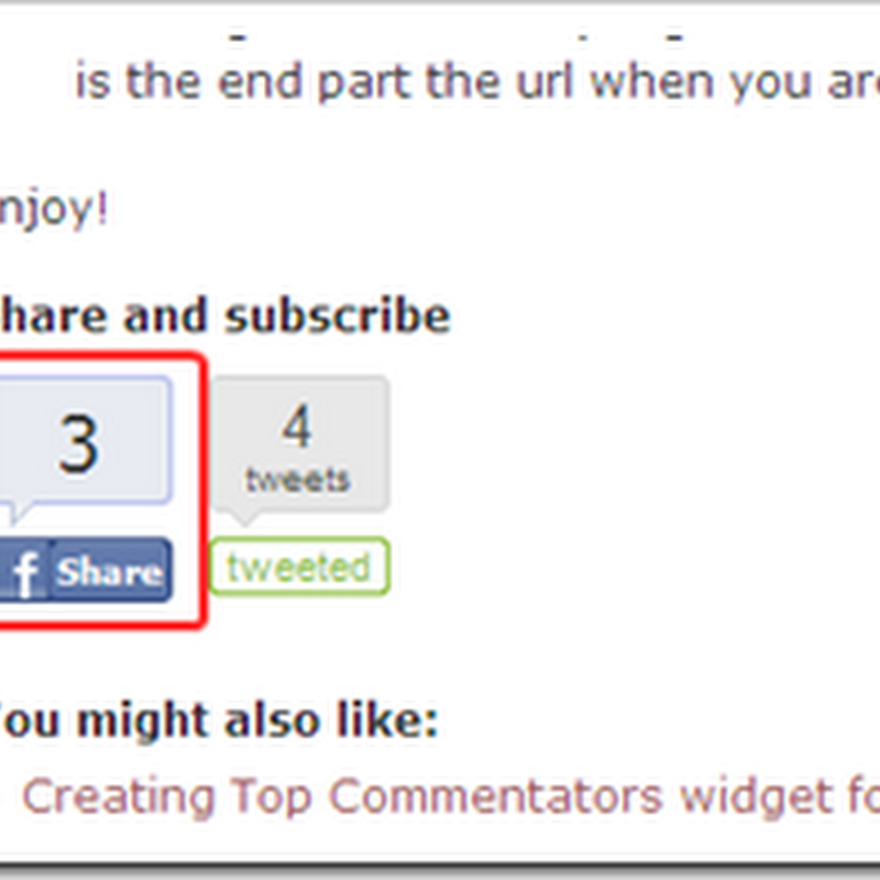 Add Facebook share button with counter