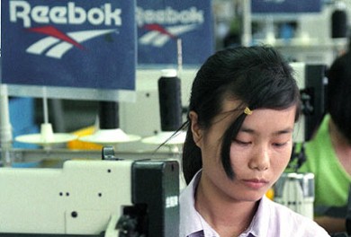 Chinese Reebok factory worker