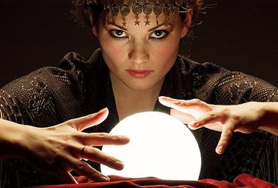 Fortune teller with crystal ball