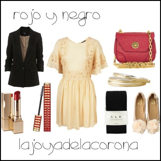 beige   rojo y negro