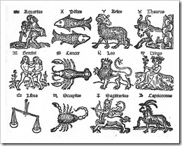 12 Zodiac Signs Depicted on a 16th Century Woodcut
