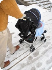 Pushing a Baby Stroller