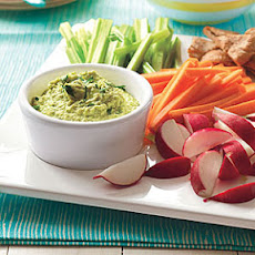 Edamame Hummus with Homemade Chips