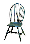 braced bowback side chair in soldier blue paint