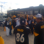 Everyone was wearing Steelers jerseys
