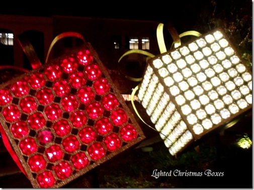 LIghted Christmas boxes