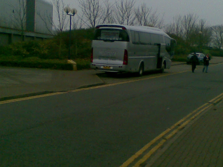 The Boro coach outside NP.