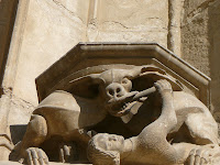 Vicious dog receiving dental treatment on this Girona city walk