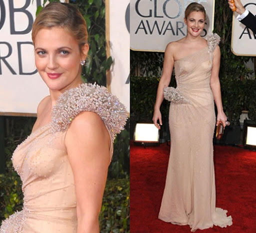 drew barrymore golden globes dress. Drew Barrymore in Atelier