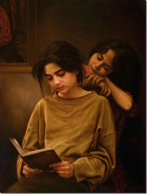 Sisters-and-book
