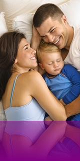 Family cuddling.