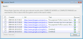 Окно поиска дополнения Firefox Lazarus