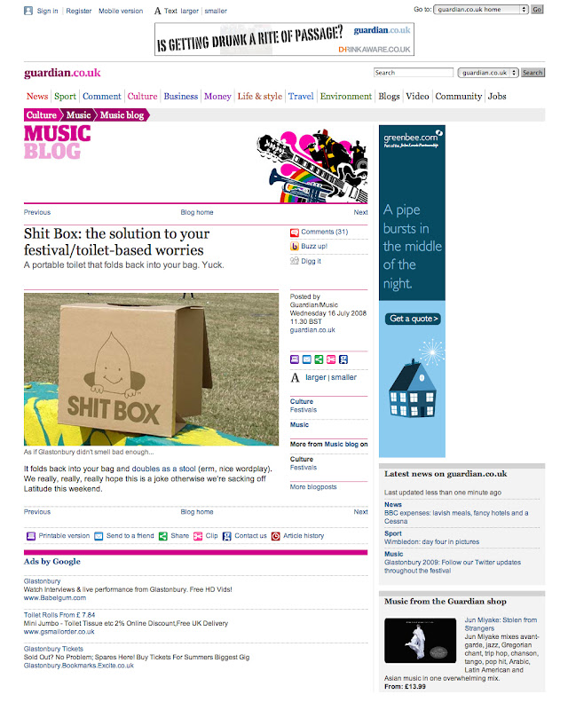 Shit Box: the solution to your festival/toilet-based worries