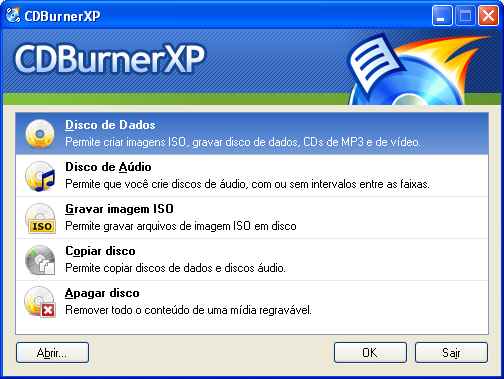criar imagem iso programa cdburnerxp