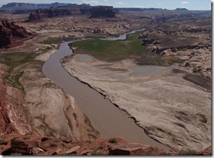 The view from the Hite Overlook, showing the lower water levels as the Colorado River runs through large deposits of sediment on its way to the current level of Lake Powell.
Photo by Trent Nelson; 05.10.2003, 9:50:30 AM