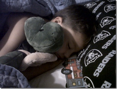 caleb sleeping w turtle