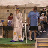 A clown, getting ready for a dance