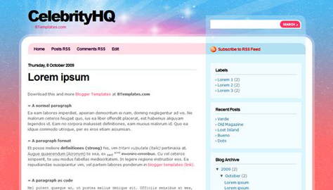 10 teme gratuite pentru Blogger CelebrityHQ 10 teme gratuite pentru Blogger #2