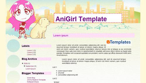 anigirl 10 teme gratuite pentru Blogger #1