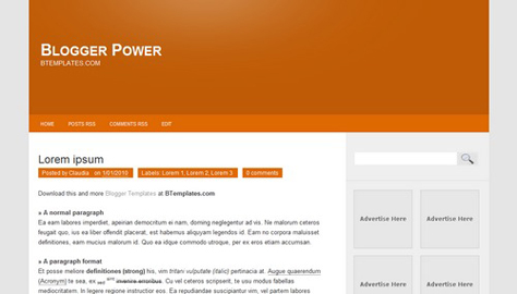 BloggerPower 10 teme gratuite pentru Blogger #1