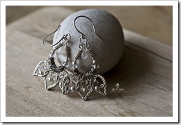 Handmade Wire Jewelry Silver Lotus Earrings for wedding