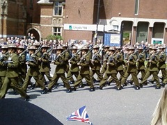 Gurkha soldiers marching past