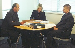 exchanging views