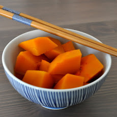 Kabocha No Nimono (Squash Simmered in Sake-Soy Sauce)