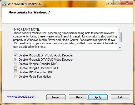 Daily Report: Setting Up Codecs For Windows 7