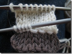 half the stitches picked up