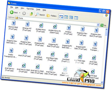 إضافة خطوط جديدة Installing Fonts Windows™ إضافة خطوط جديدة Installing Fonts Windows™