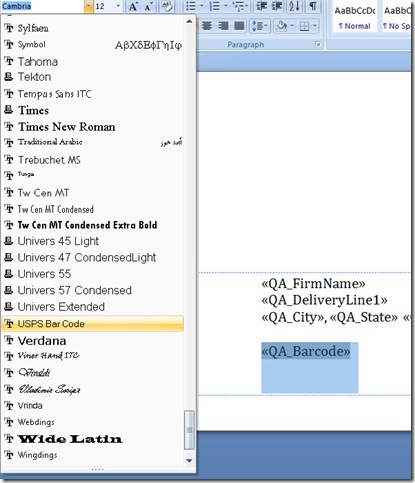 font change