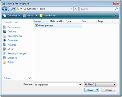 choose file to upload