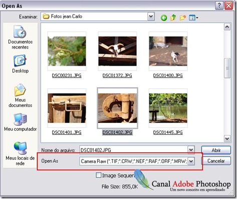Abrir Camera raw Abrir Camera raw