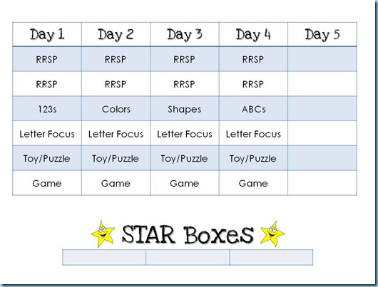 Preschool Workbox Planning Forma