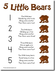 5 Littl bears Song
