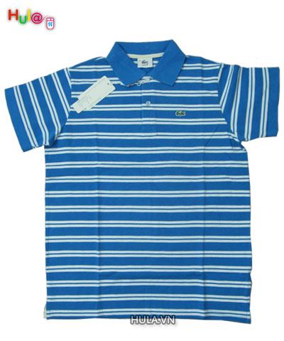 Áo thun nam Lacoste sọc màu xanh dương