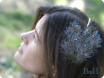 Diadema plumas azules