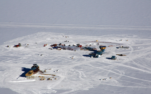 Telescopes used for research at the South Pole. (NSF / USAP photo by Scot Jackson, Raytheon Polar Services Company.) 