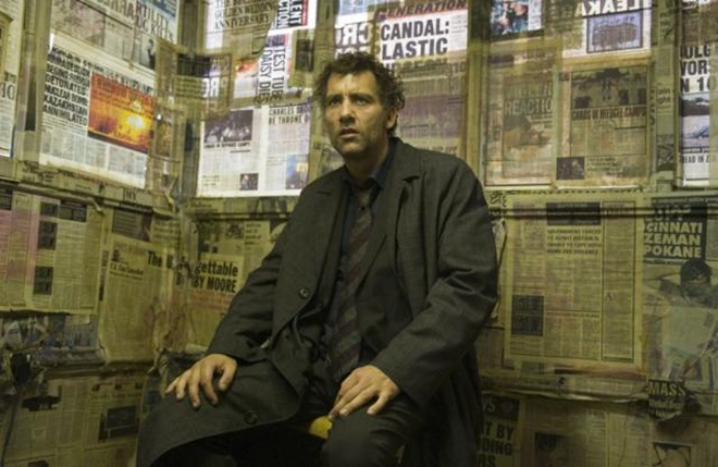 Screenshot from “Children of Men” showing Clive Owen. (dir. Alfonso Cuarón, 2006). Graphic: Universal Studios