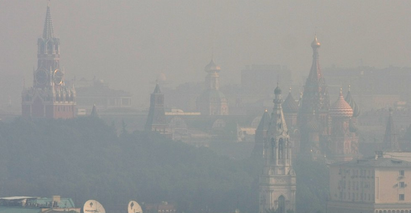 Smoke from the fires has swept as far as Moscow, cloaking the city in a veil of smog, 30 July 2010. BBC