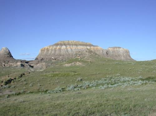 The Palaeocene&ndash;Eocene transition is visible in the landscape of North Dakota. The PETM is present within the Golden Valley Formation which weathers as prominent brightly coloured buttes in west-central North Dakota. Dr Guy Harrington / gees.bham.ac.uk